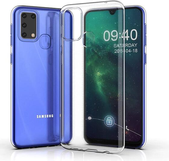 Galaxy M31 Kamera Korumalı İnce Esnek Sararmaz Şeffaf Kılıf