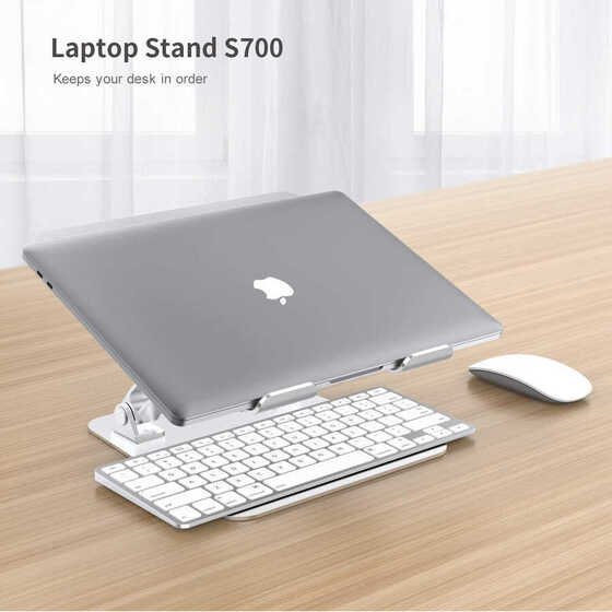 Wiwu S700 Laptop Standı Eğim ve Yükseklik Ayarlı Katlanabilir Alüminyum Alaşım MacBook Stand