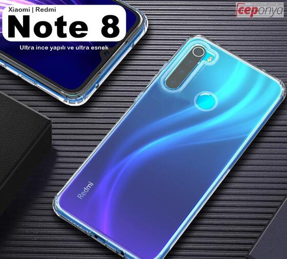 Xiaomi Redmi Note 8 İnce Esnek Şeffaf Süper Silikon Kılıf