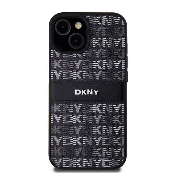 Apple iPhone 15 Kılıf DKNY Orjinal Lisanslı 3D Yazılı Repeat Texture Pattern Kapak