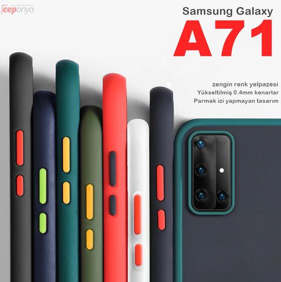 Galaxy A71 Yüksek Kenarlı El İzi Yapmayan Mat Transparan Kılıf