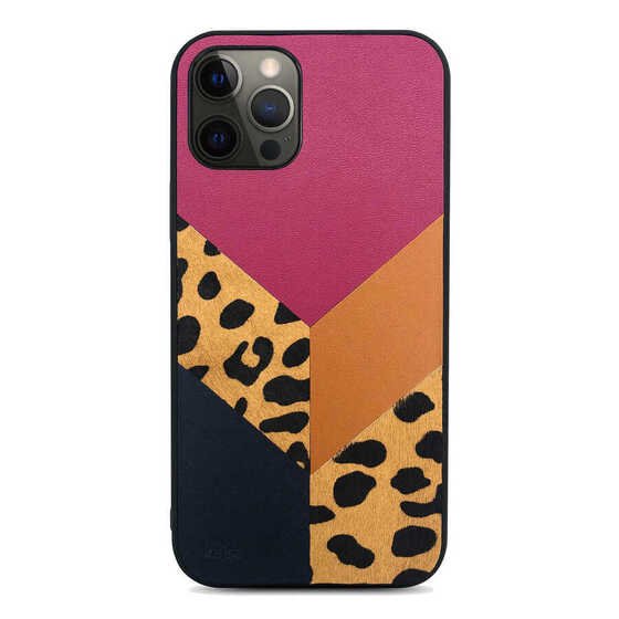 Apple iPhone 12 Pro Max Kılıf Kajsa Glamorous Serisi Leopard Combo Kapak