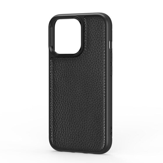 iPhone 13 Pro Max Uyumlu Kılıf Wiwu Genuine Leather Plastic Calfskin Orjinal Deri Kapak