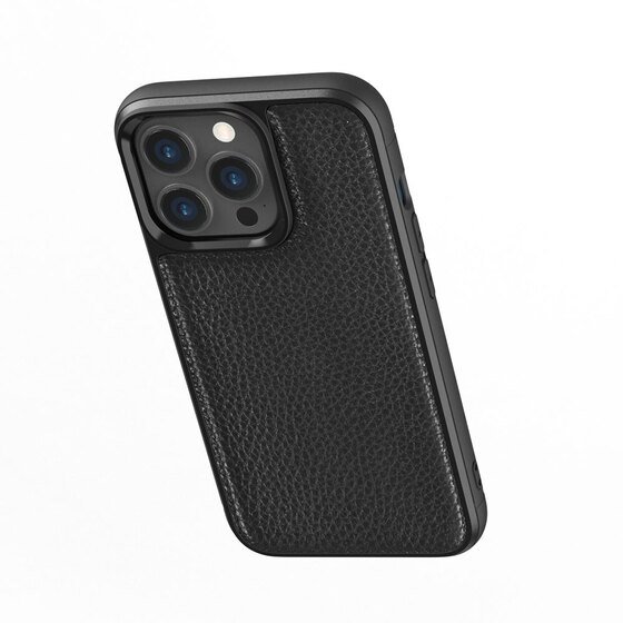 iPhone 13 Pro Max Uyumlu Kılıf Wiwu Genuine Leather Plastic Calfskin Orjinal Deri Kapak