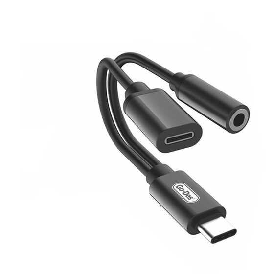 Go Des GD-UC033 Type-C 3.5 mm Aux Kulaklık ve Şarj Dönüştürücü Ses Adaptörü