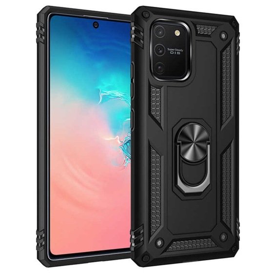 Galaxy S10 Lite Yüzüklü Standlı Manyetikli Armor Vega Zırh Kılıf