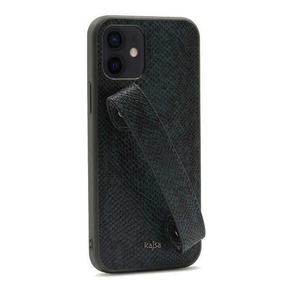 Apple iPhone 12 Pro Kılıf Kajsa Glamorous Serisi Snake Handstrap Kapak