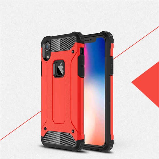 iPhone XR 6.1 Kılıf Armor Hybrid Ultra Koruma Kamera Korumalı Zırh