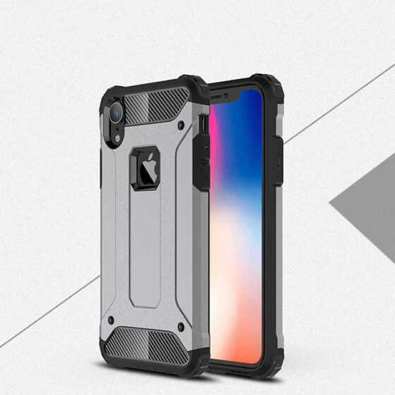 iPhone XR 6.1 Kılıf Armor Hybrid Ultra Koruma Kamera Korumalı Zırh