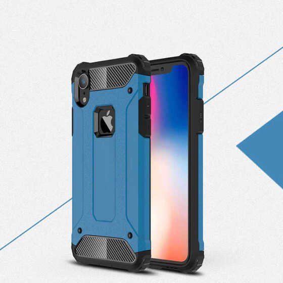 iPhone XR 6.1 Kılıf Armor Hybrid Ultra Koruma Kamera Korumalı Zırh