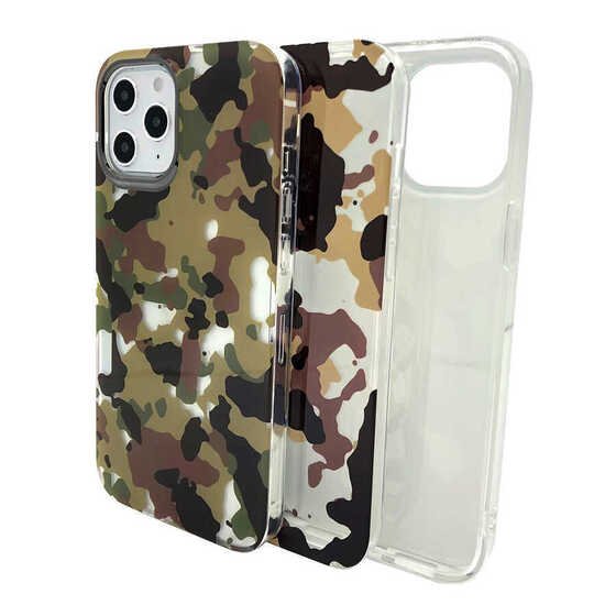 Apple iPhone 12 Pro Kılıf Asker Desenli Kajsa Camo Kapak