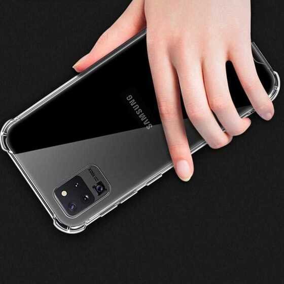 Galaxy S20 Ultra Köşeleri Airbagli Tamamen Şeffaf Anti Şok Kılıf