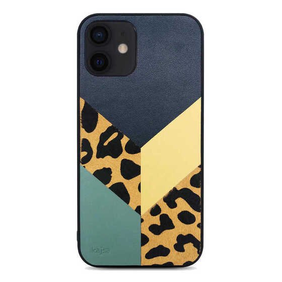 Apple iPhone 12 Pro Kılıf Kajsa Glamorous Serisi Leopard Combo Kapak