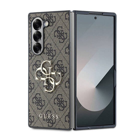 Galaxy Z Fold 6 Kılıf Guess Orjinal Lisanslı Leather Metal Logo Kapak