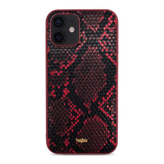 Apple iPhone 12 Kılıf Kajsa Glamorous Serisi Snake Pattern Kapak