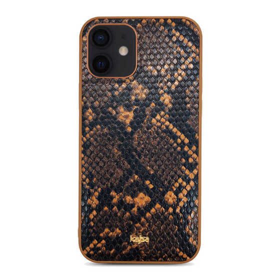 Apple iPhone 12 Kılıf Kajsa Glamorous Serisi Snake Pattern Kapak