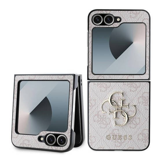 Galaxy Z Flip 6 Kılıf Guess Orjinal Lisanslı Leather Metal Logo Kapak