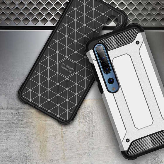 Xiaomi Mi 10 Kamera Çıkıntılı Armor Hybrid Zırh Kılıf