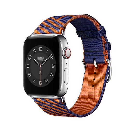 Apple Watch 44mm Kordon KRD-51 Renkli Hasır Suya Dayanıklı