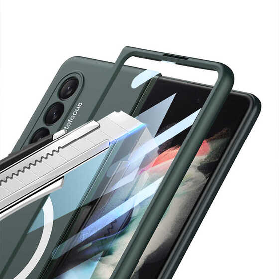 Galaxy Z Fold 3 Kılıf Wireless Şarj Özellikli Kıpta Magsafe Kapak