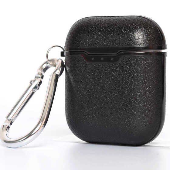 Airpods Deri Görünümlü Silikon Askılı Taşıma Çantası Kılıf