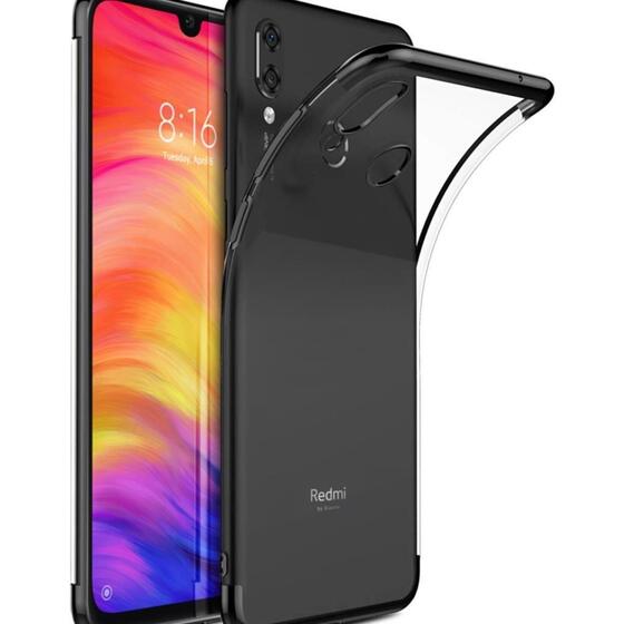 Xiaomi Redmi Note 7 Köşeleri Renkli Şeffaf Kamera Korumalı Kılıf