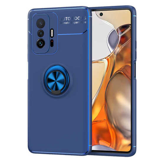 Xiaomi Mi 11T Pro 5G Kılıf Yüzüklü Standlı Manyetik Kamera Korumalı Silikon