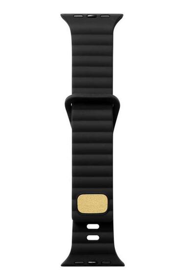 Apple Watch Ultra 49mm Uyumlu KRD-73 Şerit Tasarım Lüx Silikon Kordon