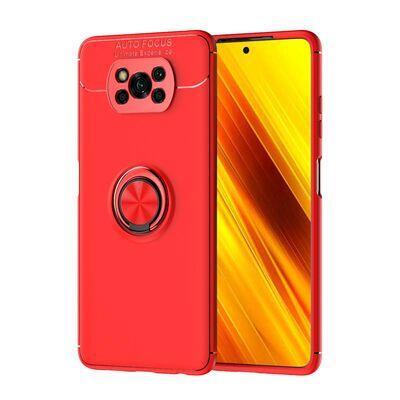 Xiaomi Poco X3 Kılıf Stantlı Yüzüklü Halkalı Manyetik Kılıf