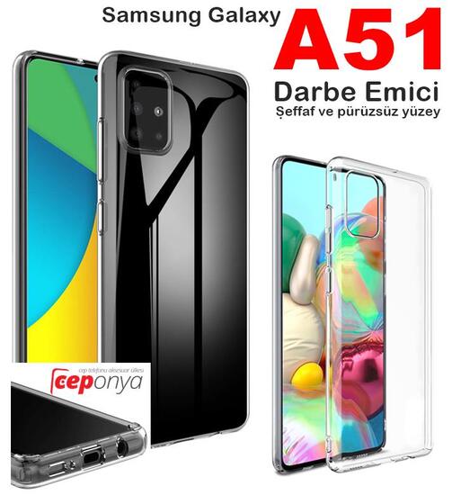 Galaxy A51 Darbe Emici Kamera Korumalı Antişok Şeffaf Kılıf