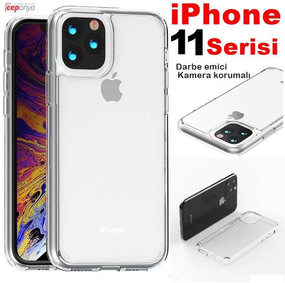 iPhone 11 Pro Darbe Emici Kamera Korumalı Antişok Şeffaf Kılıf