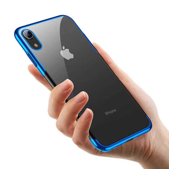 Orijinal Baseus iPhone XR 6.1 Kılıf Glitter Köşleri Renkli Şefaf