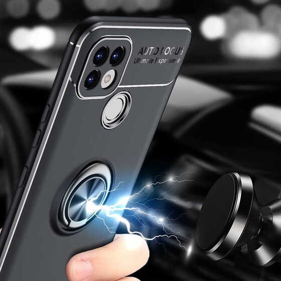 Realme C25 Kılıf Standlı Yüzüklü Manyetik Silikon