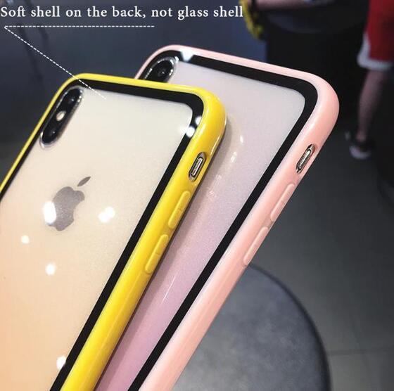 iPhone XR 6.1 Renk Geçişli Tıpalı Kenarları Silikon Kılıf