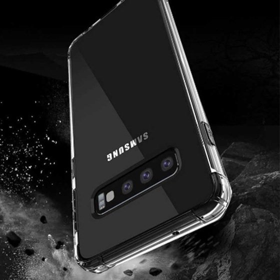 Galaxy S10 Köşeleri Airbagli Anti Shock Tamamen Şeffaf Kılıf