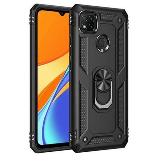 Xiaomi Redmi 9C Kılıf Yüzüklü Standlı Manyetikli Armor Zırh Kılıf