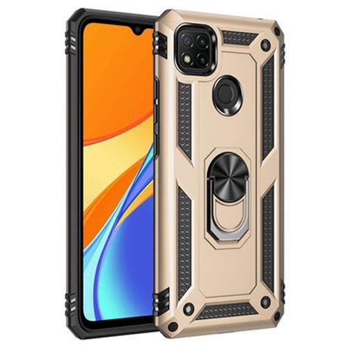 Xiaomi Redmi 9C Kılıf Yüzüklü Standlı Manyetikli Armor Zırh Kılıf