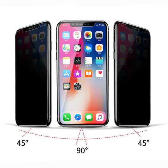 Apple iPhone XR 6.1 ​​​​​​​​​​​​Premium Privacy Ekstra Korumalı Tam Kaplayan Cam Ekran Koruyucu