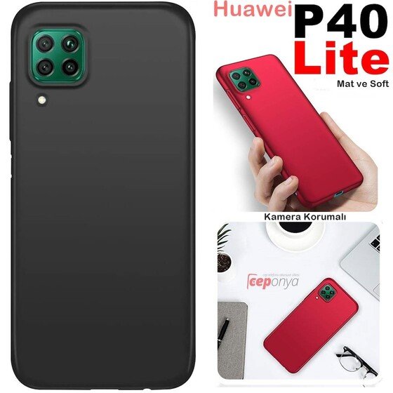 Huawei P40 Lite Kılıf Kamera Korumalı Mat Soft Esnek Silikon