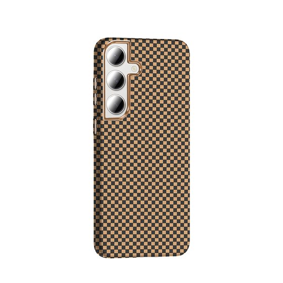 Galaxy S24 FE Kılıf M-safe Şarj Özellikli Karbon Fiber Görünümlü Gros Kapak