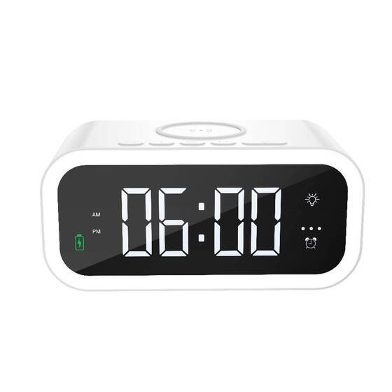 Wiwu Wi-W015 Time 4in1 Dijital Saat Alarm ve LED Işık Özellikli Wireless Şarj Aleti