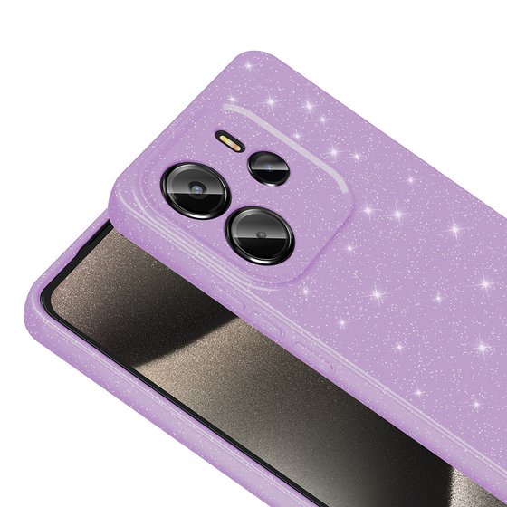 Xiaomi Redmi Note 14 5G Kılıf Kamera Korumalı Simli Parıltılı Lüks Silikon