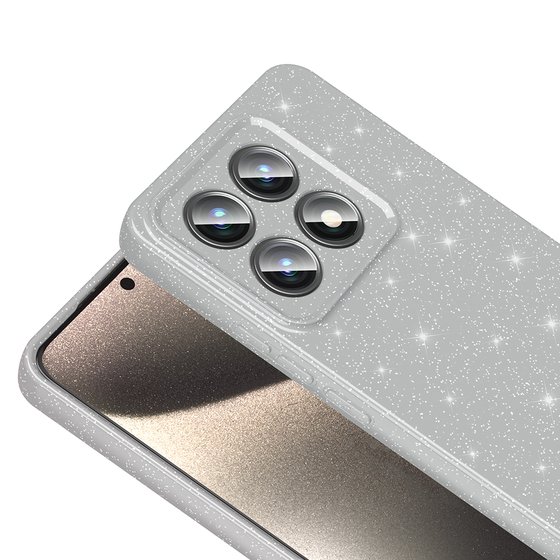 Xiaomi 14T Pro Kılıf Kamera Korumalı Simli Parıltılı Lüks Silikon