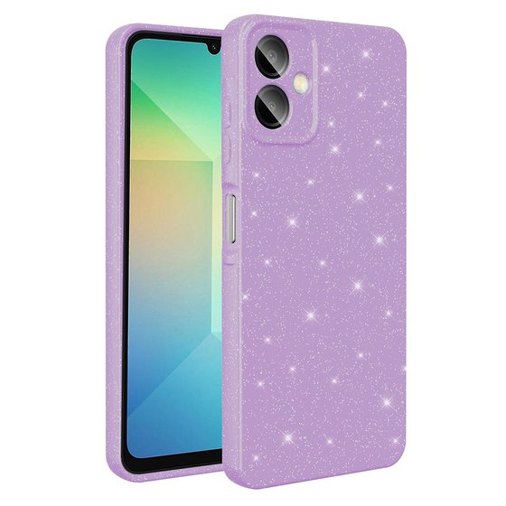 Galaxy A06 Kılıf Kamera Korumalı Simli Parıltılı Lüks Silikon