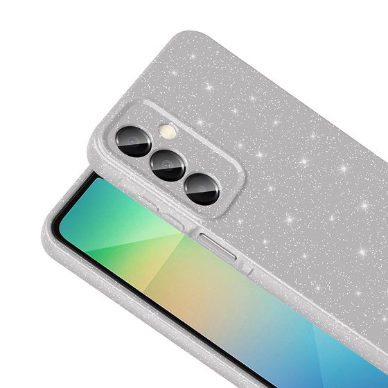 Galaxy A16 Kılıf Kamera Korumalı Simli Parıltılı Lüks Silikon
