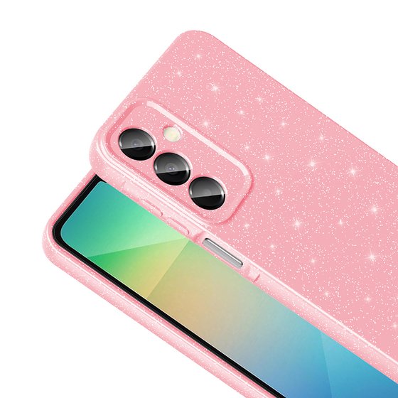 Galaxy A16 Kılıf Kamera Korumalı Simli Parıltılı Lüks Silikon