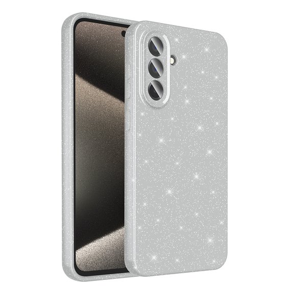 Galaxy A36 Kılıf Kamera Korumalı Simli Parıltılı Lüks Silikon