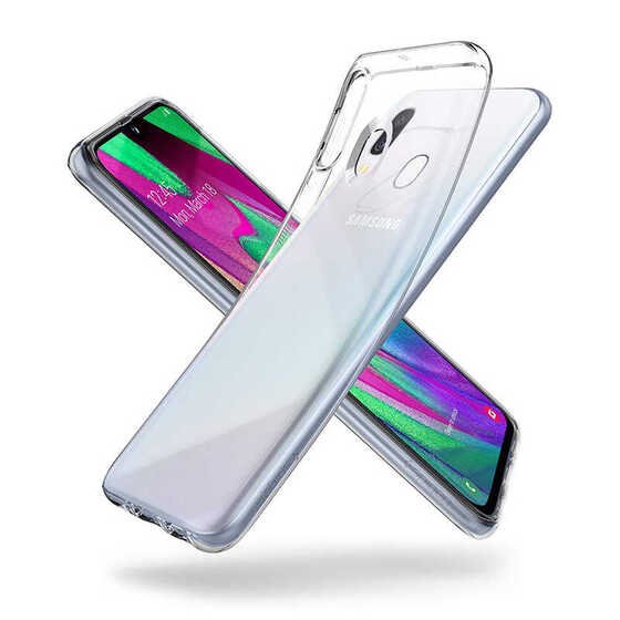 Galaxy A40 Ultra İnce Esnek Sararmaz Şeffaf Süper Silikon Kılıf