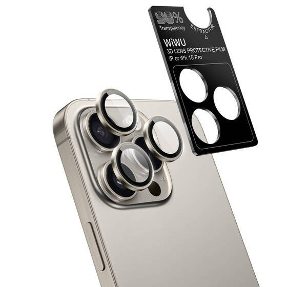 Apple iPhone 15 Pro Wiwu LG-004 PVD Lens Guard Metal Kamera Lens Koruyucu