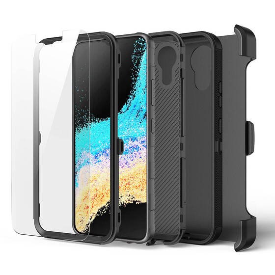 Galaxy XCover7 Pro Kılıf Double Clip 360 Tam Koruma Outdoor Zırh Kapak